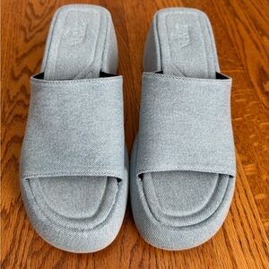 NWOT Zara denim platform slides
